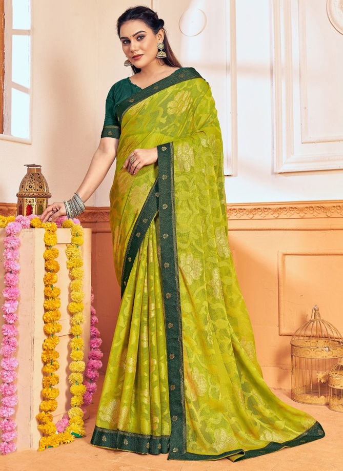 Green Colour Keshu Brasso Mintorsi New Latest Designer Festive Wear Chiffon Saree Collection 27421